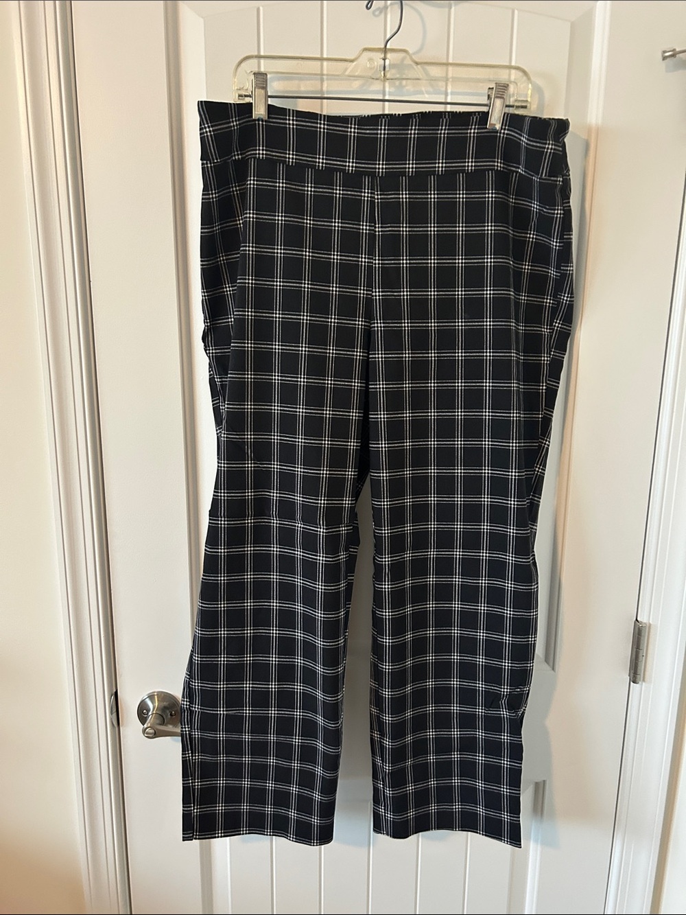 Counterparts Black and White Plaid Wide-Leg Trousers